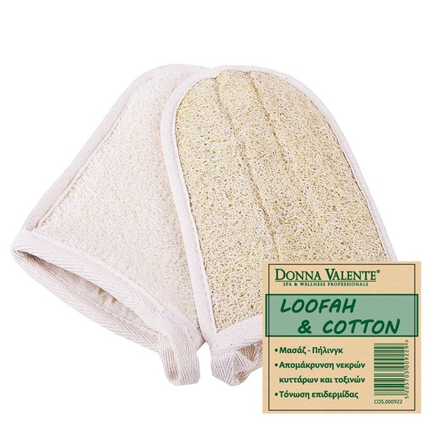 Donna Valente - Γάντι Μπάνιου 100% Natural Loofah & Cotton