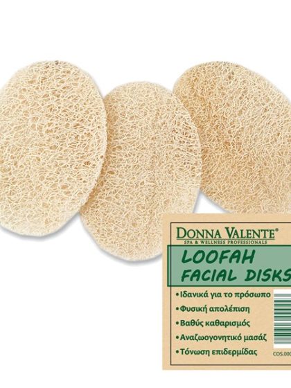 Donna Valente - Σφουγγαράκια Προσώπου Πήλιγκ 100% Natural Loofah 3τμχ