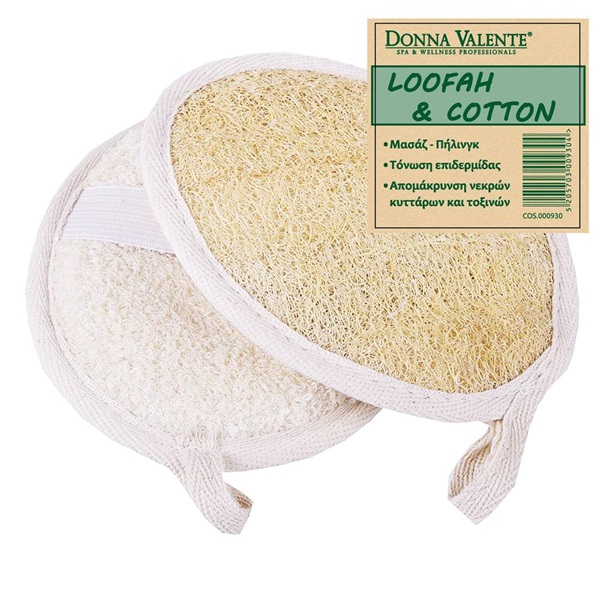 Donna Valente - Σφουγγάρι Μπάνιου Οβάλ 100% Loofah & Cotton