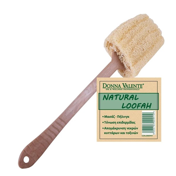 Donna Valente - Βούρτσα Μπάνιου Ξύλινη 100% Natural Loofah