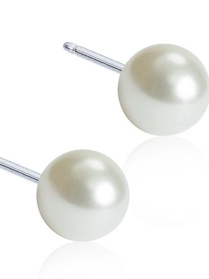 Blomdahl - Natural Titanium 5mm Pearl White C