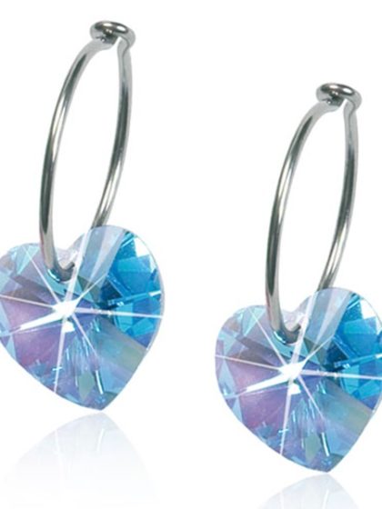 Blomdahl - Natural Titanium Heart Aquamarine