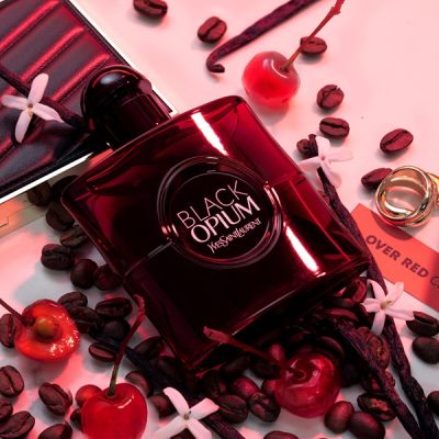 YSL - Black Opium Eau De Parfum Over Red